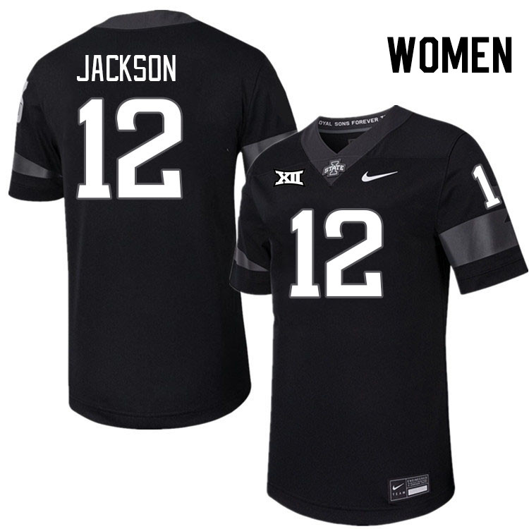 Women #12 Jaylon Jackson Iowa State Cyclones College Football Jerseys Stitched-Black